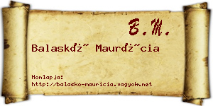Balaskó Maurícia névjegykártya